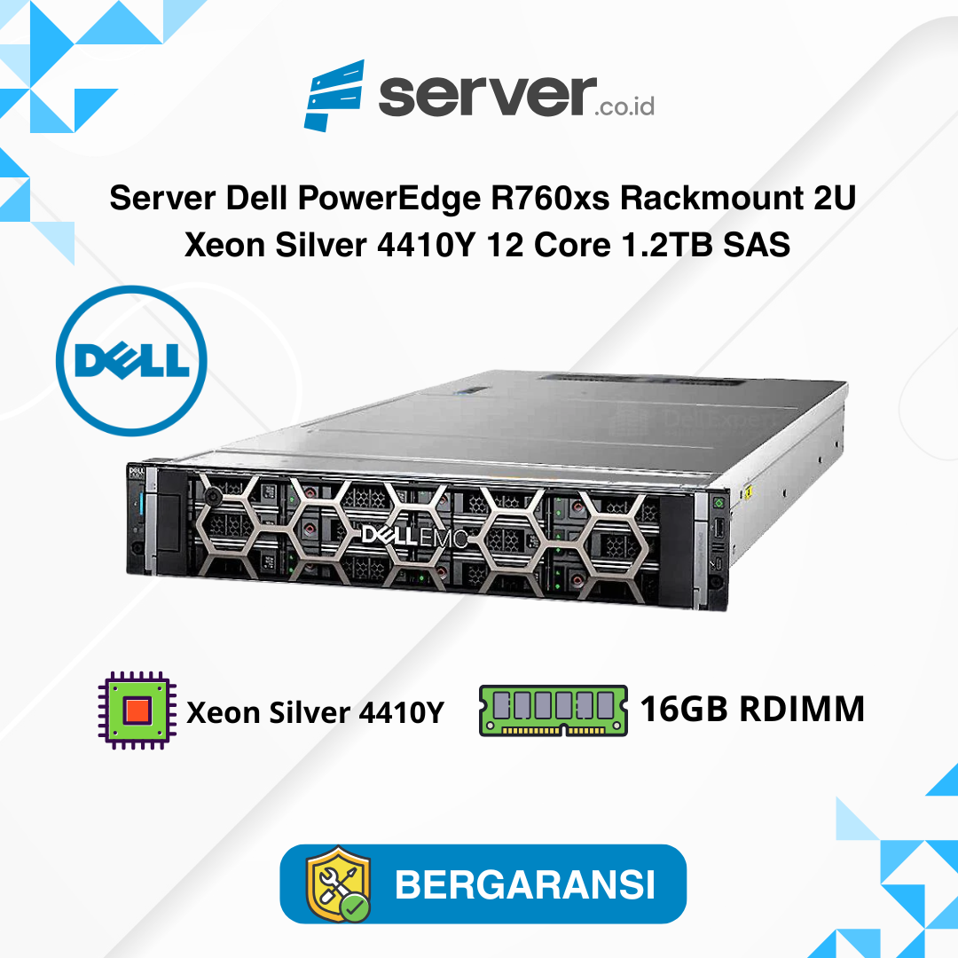 Server Dell PowerEdge R760xs Rackmount 2U Xeon Silver 4410Y 12 Core 1.2TB SAS