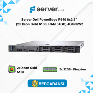 Server Dell PowerEdge R640 8x2.5" (2x Xeon Gold 6138, RAM 64GB) 4GG86W2