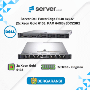 Server Dell PowerEdge R640 8x2.5" (2x Xeon Gold 6138, RAM 64GB) 3DCZSR2