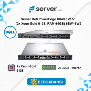 Server Dell PowerEdge R640 8x2.5" (2x Xeon Gold 6138, RAM 64GB) 6SW46W2
