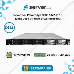 Server Dell PowerEdge R630 10x2.5" 1U (2xE5 2680 V4, RAM 64GB) B915TR2