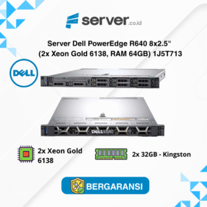 Server Dell PowerEdge R640 8x2.5" (2x Xeon Gold 6138, RAM 64GB) 1J5T713