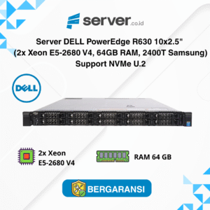 Server DELL PowerEdge R630 10x2.5" (2x Xeon E5-2680 v4, 64GB RAM, 2400T Samsung) Support NVMe U.2